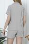 Women's Shorts Pajama Set Short Sleeve Camisole Loose Pocket DARK MINK - 3
