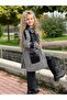 Girl's 3-Piece Leather Detailed Coat Leather Pants and Badi Set - 5
