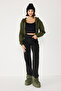 Women's Zippered Hooded Sweatshirt with Long Sleeves - 3