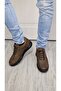 New Collection Genuine Crazy Leather Dark Sand Winter Men's Leather Sneakers