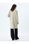 Double Breasted Long Stamp Coat with Flap Pockets - 6