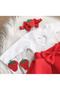 Girl's Long-Sleeved Red Skirt Strawberry Set - 3