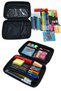 Pen Holder Bag, Hard Cover, Blue Color, Multi-Compartment, 3 Color Options - 2