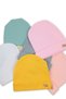 Baby Girl Ecru Cotton Beanie with Wooden Emblem - 4