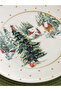 Mixed Printed Christmas Themed Porcelain Serving Plate 25 cm New Year Christmas Concept - 3