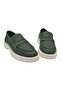 Genuine Leather Green Floaters Comfortable and Light Daily Women's Shoes - 5