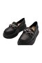Genuine Leather Black Women's Shoes Eva Sole Loafer - 3