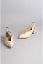 Seç 9627 Genuine Leather Heel-Height Women's Shoes (Heel Height: 6 cm) Beige - 3