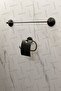 Black Economical 2-Piece Bathroom Set, Assembled Set, Covered Paper Holder and Long Towel Holder