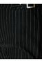 Flared Leg Fabric Trousers High Waist Half Belt Detailed - 6