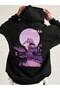 Japan tokyo back printed black1 oversized hooded sweatshirt hoodie