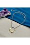 Women's Steel Gold Silver Two Color Zircon Stone Necklace