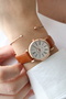 Brown Faux Leather Cord Numeral Classic Stylish Design Vintage Minimal Women's Wristwatch - 4
