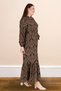 Women's High Collar Large Size Dress with Hijab Viscose Fabric Pleated and Pleated Dress - 7