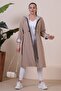 Women's Large Size Zippered Clothing with Chick Hijab Trenc Mink - 5