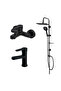 Domino Black Bathroom, Sink Faucet, Bold Shower Unit 910530B-971521B-971511B
