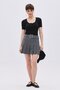Gray Belt Detailed Pleated Mini Skirt
