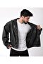 Oversize Elastic Waist Faux Leather Coat Arw-Ovr-50372 - 6