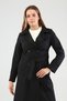 Women's Large Size Sports Trencoat Hijab Clothing Trenc Lined Black - 5
