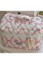 Set of 3 Pink Flower and Bow Pattern Quilted Makeup or Organizer Bag - 4