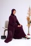 Women's Plus Size Jewelled and Pearl Patterned Sleeves Pleated Mother Hijab Evening Dress Set - 7