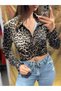 Leopard Patterned Crop Shirt with Tie Detail - 5