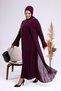 Women's Plus Size Jewelled and Pearl Patterned Sleeves Pleated Mother Hijab Evening Dress Set - 8