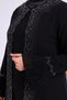 Women's Plus Size Jewelled and Pearl Patterned Sleeves Pleated Mother Hijab Evening Dress Set - 3
