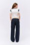 Stripe Text Detailed Boxer Waist Pants - 5