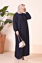 Viscose Plus Size Dress Large Size Women's Clothing Black - 6