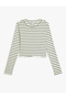 Long Sleeve Striped Crop 2-Piece T-Shirt Set - 8