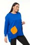Women's Plus Size Colorful Pocketed Extra Comfortable Fit Blue Sweatshirt - 6