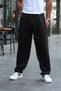 Black Loose Fitting Straight Leg Unisex Compact Combed Fabric Tracksuit - 5