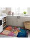North Collection Blue Bathtub Tiger Patterned Woven Base Decorative Carpet North41 - 4