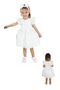 My Little One's Flowers Floral Embroidery Bowknot Brode Baby Girl Dress - Cream - 2