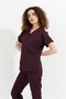 Happiness Spaniard - Stretch Fabric Doctor Nurse Scrubs Uniform Surgical Set (WOMEN), Plum - 5