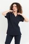 Happiness Spaniard - Stretch Fabric Doctor Nurse Scrubs Uniform Surgical Set (WOMEN), Navy - 5