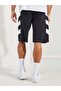 Oversized Cotton Terry Block Striped Shorts - 4