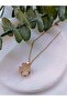 Gold Zircon Stone Movable Clover Steel Necklace - 2