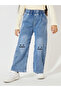 Slant Pocket Embroidery Detail Straight Jeans