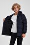 Dark Blue Boy's Water and Windproof Thick Fur-Lined Coat & Overcoat - 3