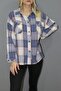 Oversized Plaid Shirt Blue - 4686.140