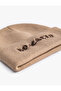 Graffiti Embroidered Beret with Fold Detail - 3