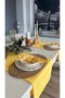 Aura Cotton Stain-Resistant Yellow Short Runner 1 Piece (Napkin Not Included) - 3