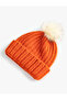 Knitted Beret With Elastic Plush Pompom - 2