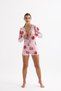 New Season Long Sleeve Shorts Jumpsuit Strawberry Pattern Home Wear Pajama Set / Pajama Jumpsuit Button Closure - 4