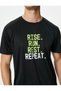 Sports T-Shirt Slogan Printed Raglan Sleeve Crew Neck - 5