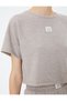 Crop Pajama Top Textured Short Sleeve Crew Neck - 5
