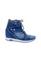 Women's Denim Boots Hidden Heel (Narrow Fit) Laces+Zipper+Snap Fasteners Jeanolog 3056 - 6