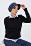 Winter Hat with Visor, B-73Rb, Indigo - 3